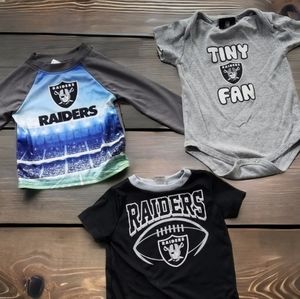 3pc Lot of Official NFL Team Apparel Las Vegas Raiders Baby Clothes (12M)